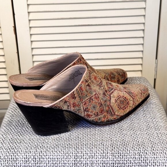 Matisse Sheryl Southwestern Tapestry Mule Block Heels Boho Western Women's 10 - Picture 2 of 8